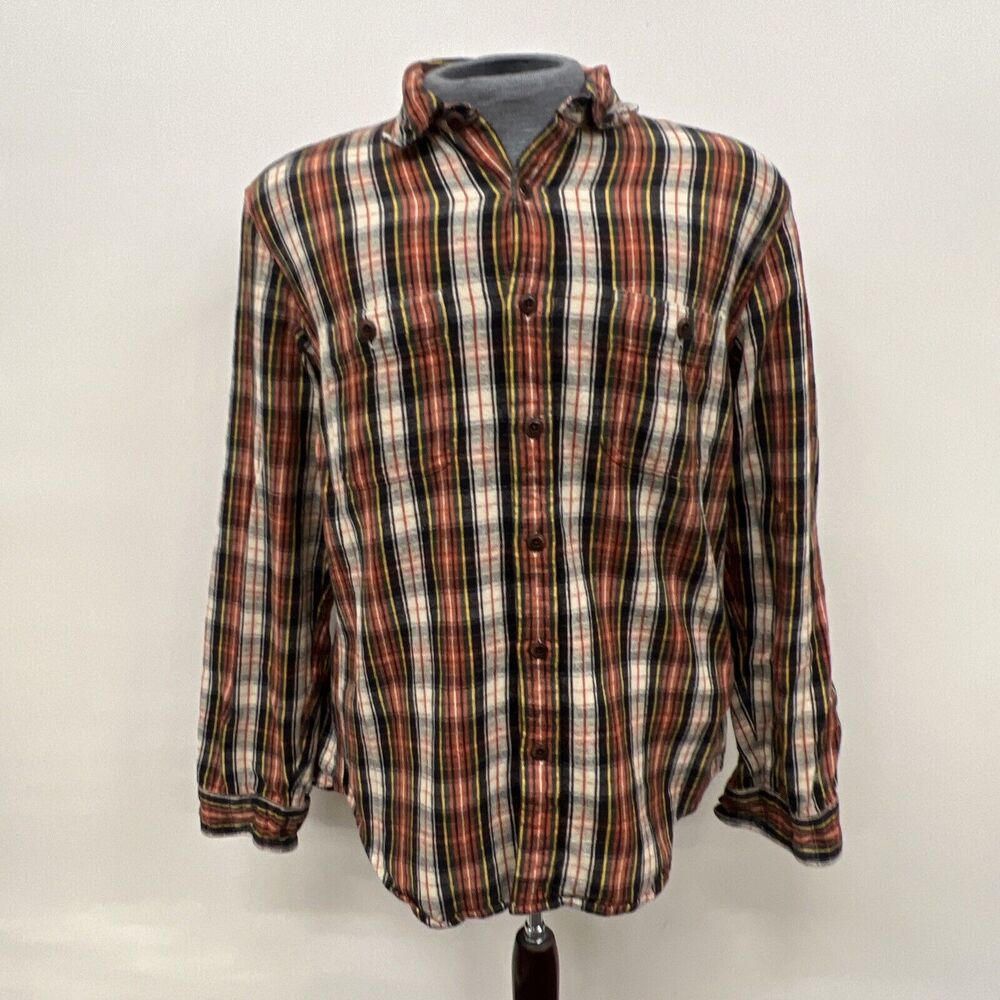 (3) J. Crew Mens Mid-Weight Flannel Shirt Plaid Button Down Slim Fit Large Chrty - Picture 3 of 16